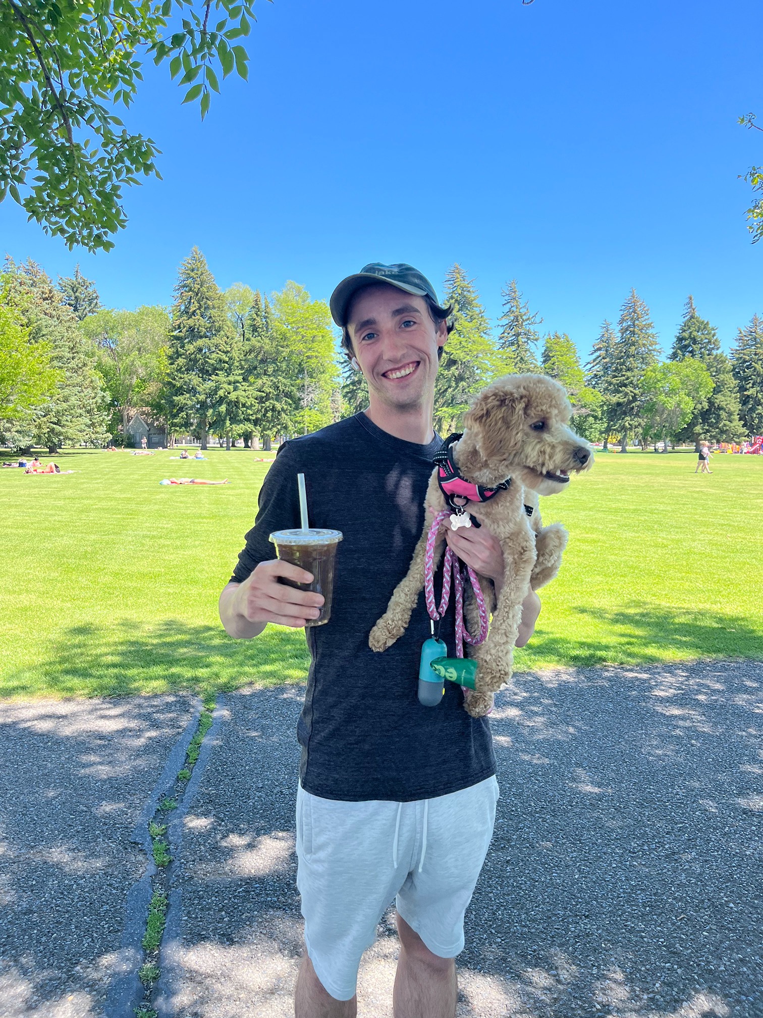 Customer with dirty soda at the park