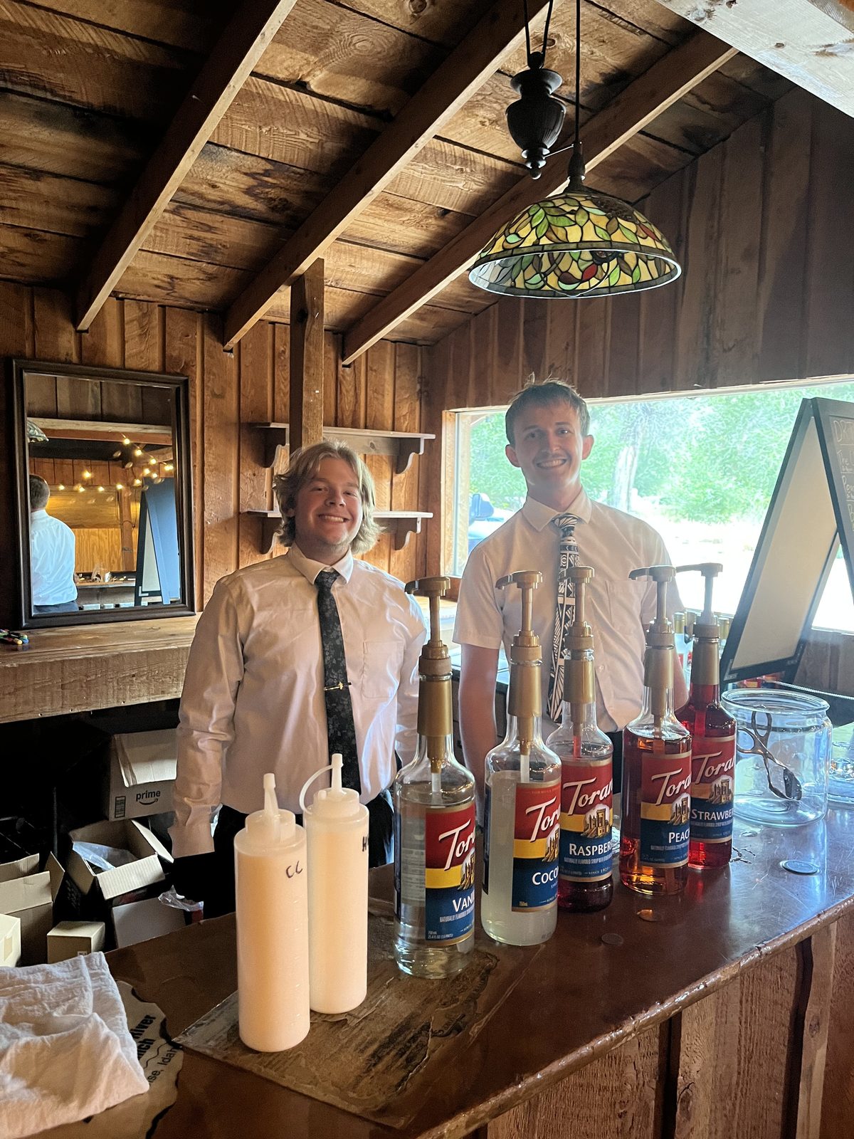Daytime bar setup at a DRTY Soda event