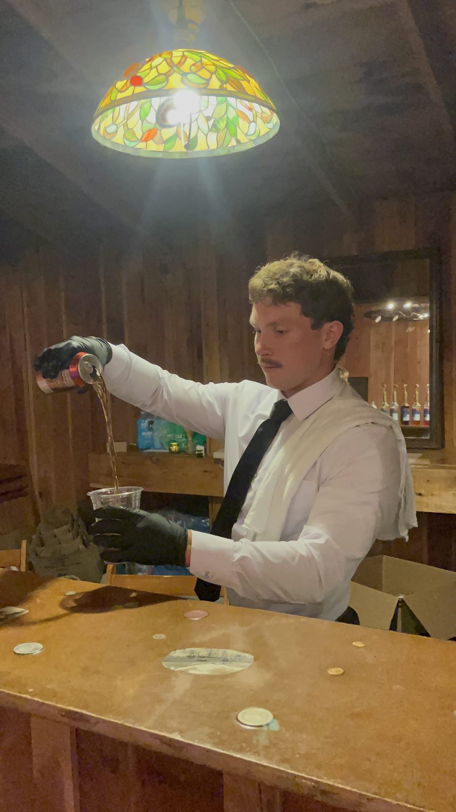 Bartender pouring a fresh dirty soda